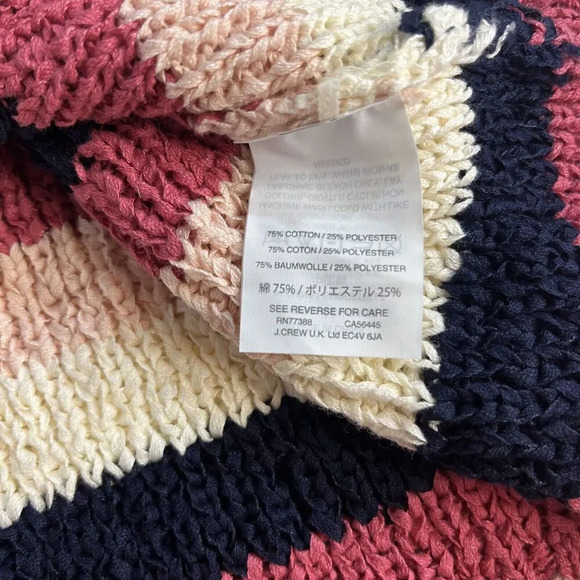 NEW! J. Crew Sweater Tank Stripe Navy Blue Rose Pink Ivory Sz XS Fall Winter - Picture 6 of 8